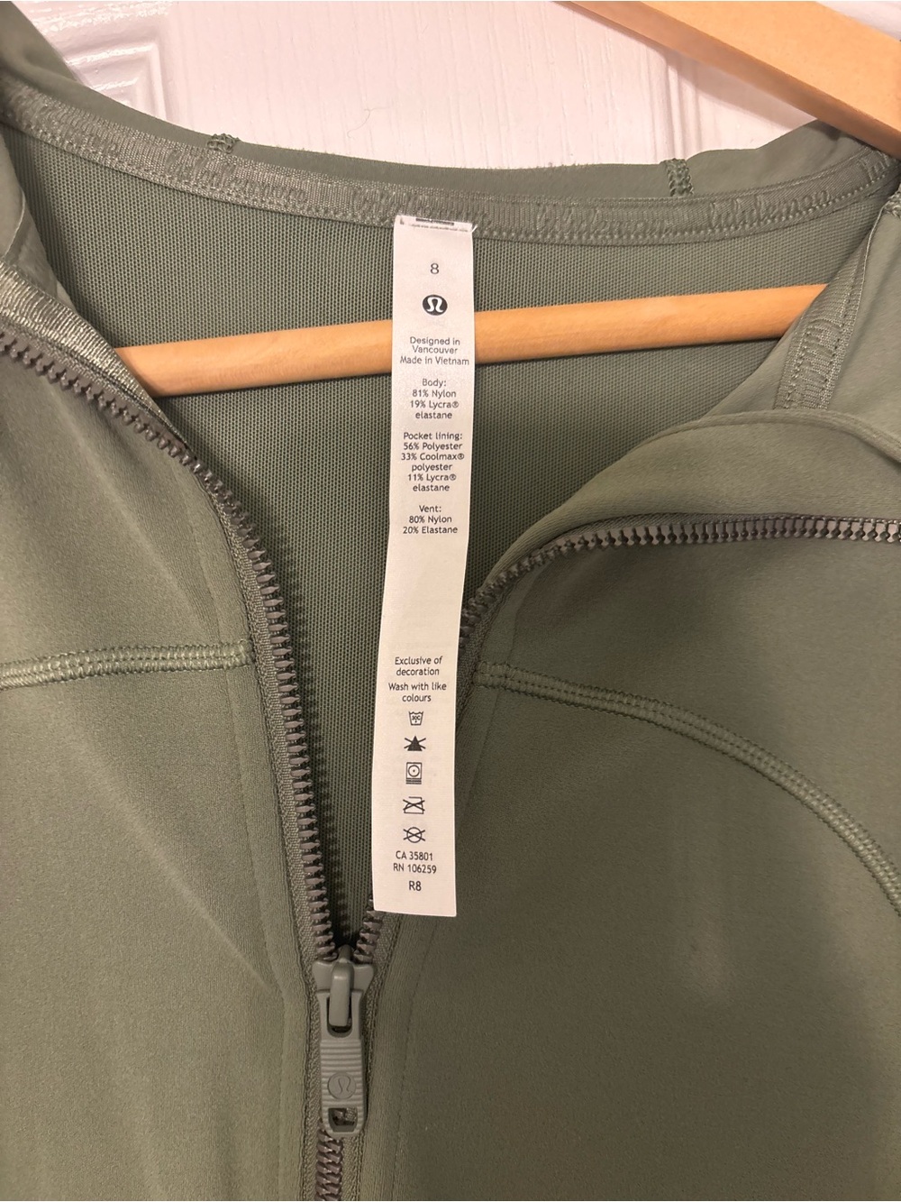 lululemon athletica Olive Green Full-Zip Hoodie - Picture 2 of 2